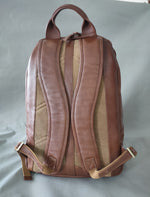 Load image into Gallery viewer, Boston veg Italian  tan laptop backpack
