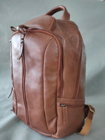 Load image into Gallery viewer, Boston veg Italian  tan laptop backpack
