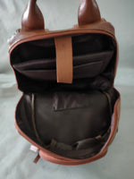 Load image into Gallery viewer, Boston veg Italian  tan laptop backpack
