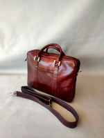 Load image into Gallery viewer, JOSEPH 02  BURNISH DARK COGNAC LAPTOP BAG
