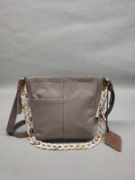 Load image into Gallery viewer, Aaliyah taupe milled sling bag
