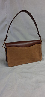 Load image into Gallery viewer, Alzira Leather cross body bag burnish cognac and tan suede
