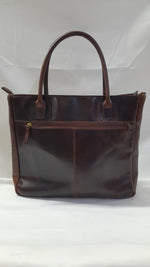 Load image into Gallery viewer, Aura woemns laptop bag burnish dark cognac
