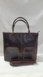 Load image into Gallery viewer, Aura woemns laptop bag burnish dark cognac

