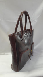 Load image into Gallery viewer, Aura woemns laptop bag burnish dark cognac
