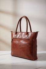 Load image into Gallery viewer, Aura woemns laptop bag burnish cognac
