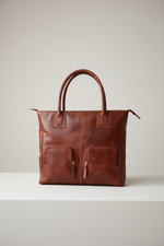 Load image into Gallery viewer, Aura woemns laptop bag burnish cognac
