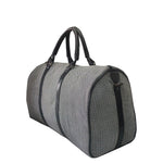 Load image into Gallery viewer, Cody duffel bag herringbone canvas and black leather
