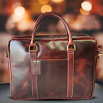Load image into Gallery viewer, JOSEPH 02 BURNISH DARK COGNAC LAPTOP BAG
