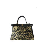 Load image into Gallery viewer, ROXY LEOPARD PRINT OIL CANVAS WITH BLK LEATHER COMBO

