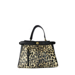 Load image into Gallery viewer, ROXY LEOPARD PRINT OIL CANVAS WITH BLK LEATHER COMBO
